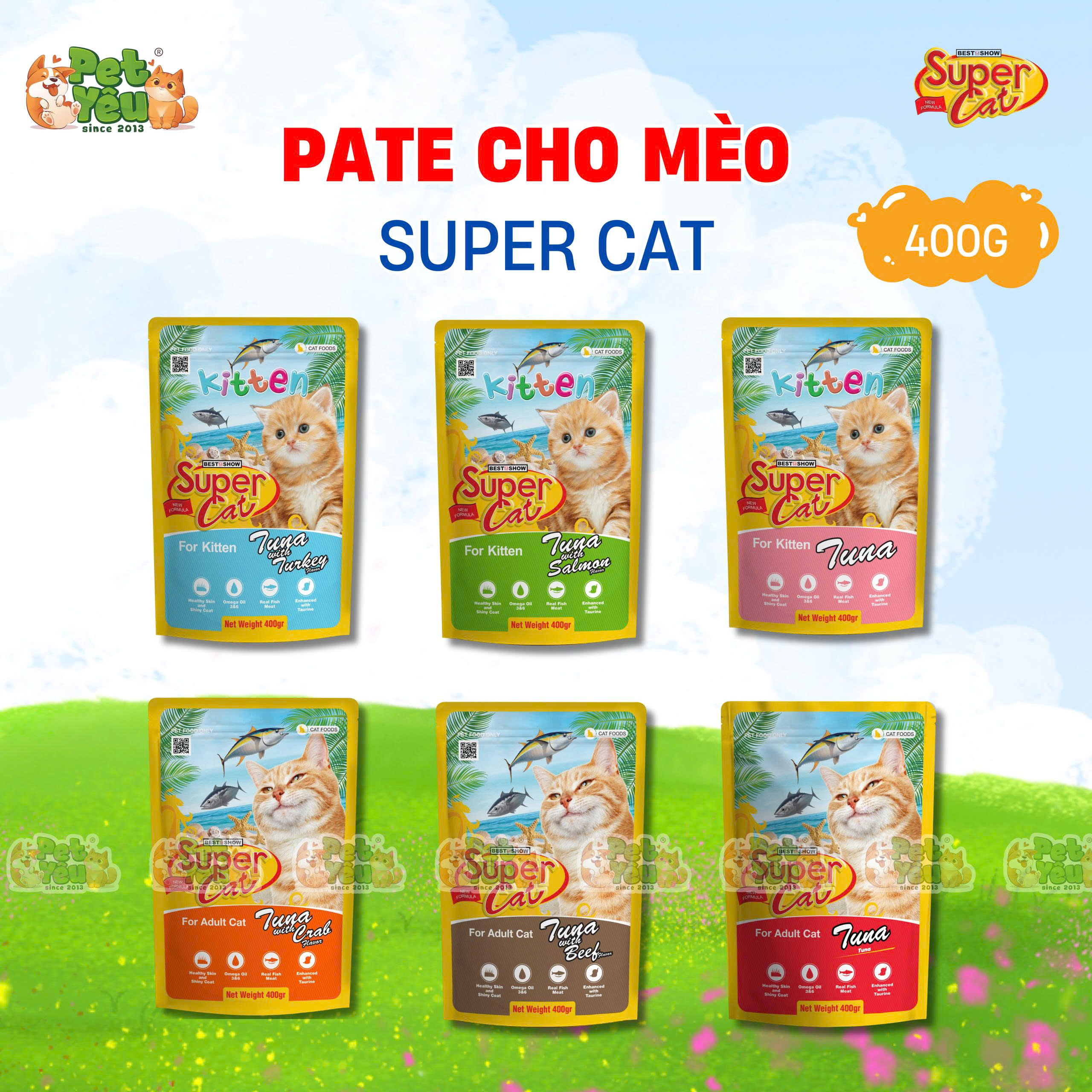 Pate cho mèo SUPER CAT gói 400g