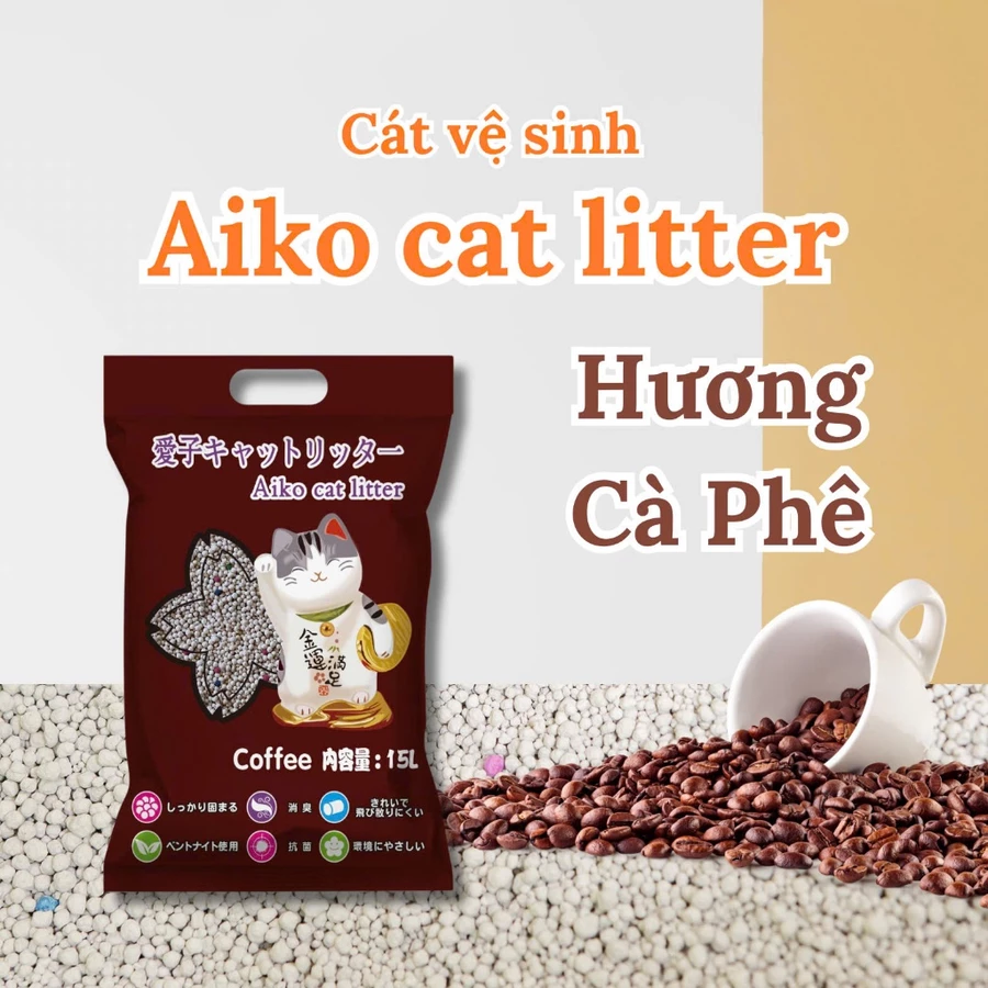 Cát đất sét Aiko Cat Litter 15L
