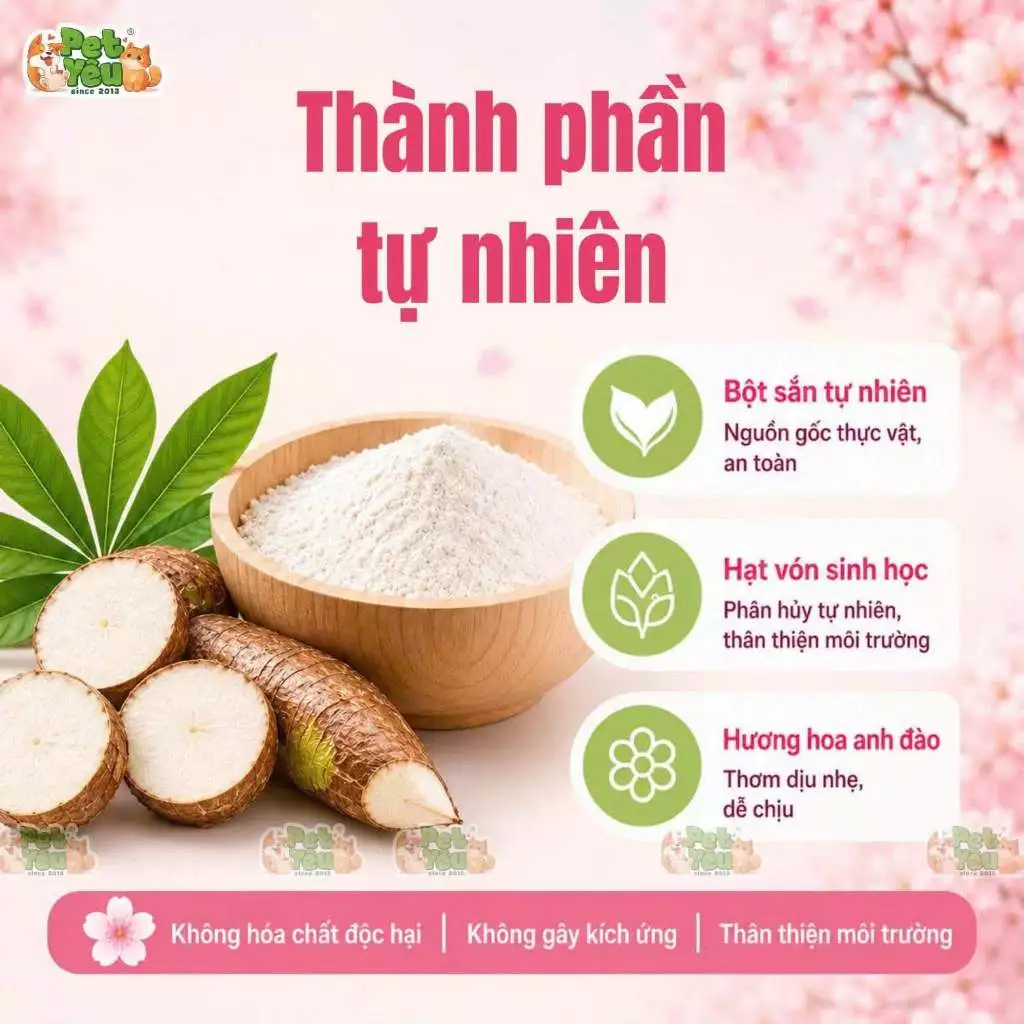Cát Sắn Cho Mèo Oinny Sakura Scent - Túi 2.5KG
