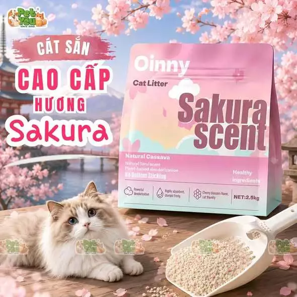 Cát Sắn Cho Mèo Oinny Sakura Scent - Túi 2.5KG