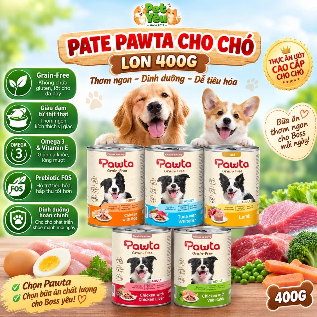 Pate Pawta Cho Chó Lon 400G