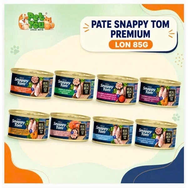 Pate Snappy Tom Premium Cho Mèo Lon 85G