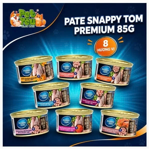 Pate Snappy Tom Premium Cho Mèo Lon 85G