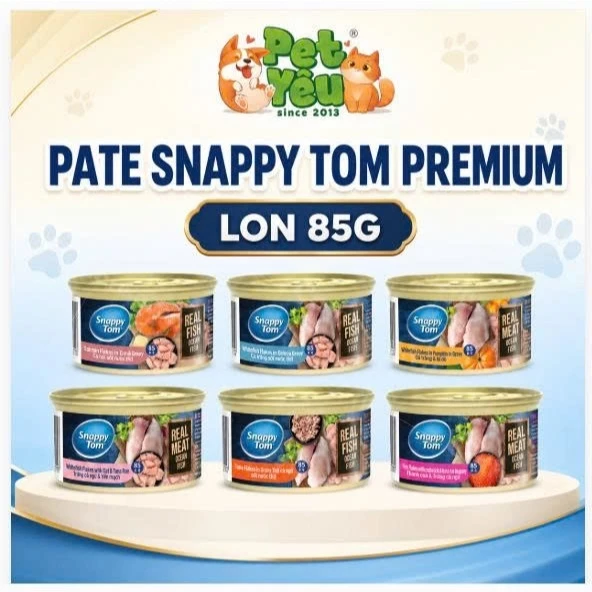 Pate Snappy Tom Premium Cho Mèo Lon 85G