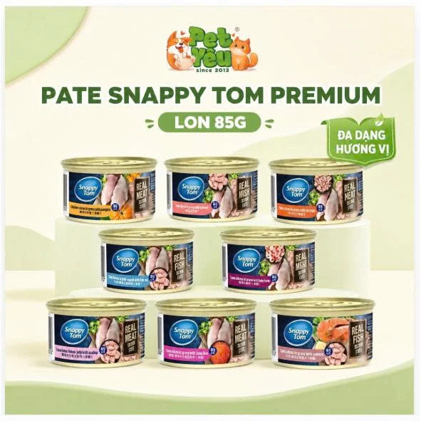Pate Snappy Tom Premium Cho Mèo Lon 85G