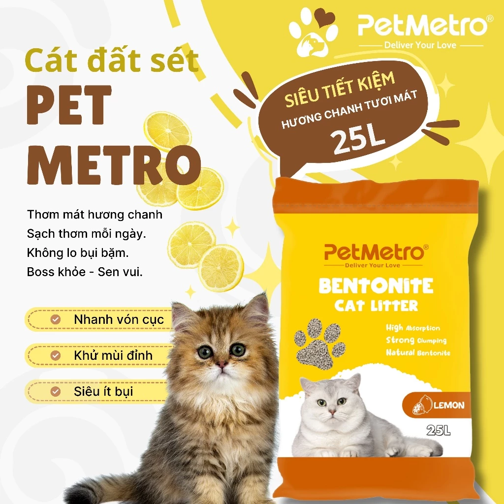 Cát đất sét PET METRO cho mèo