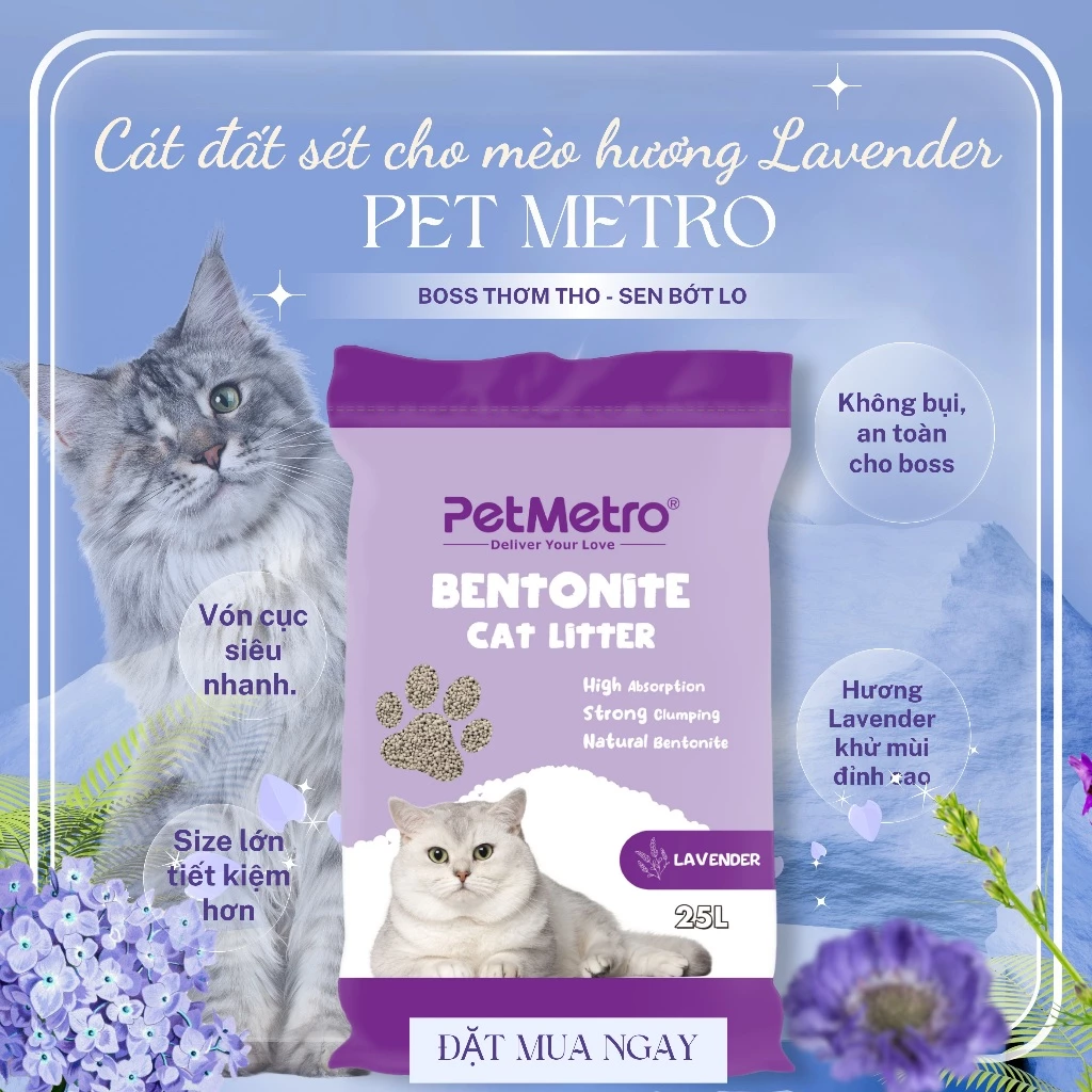 Cát đất sét PET METRO cho mèo