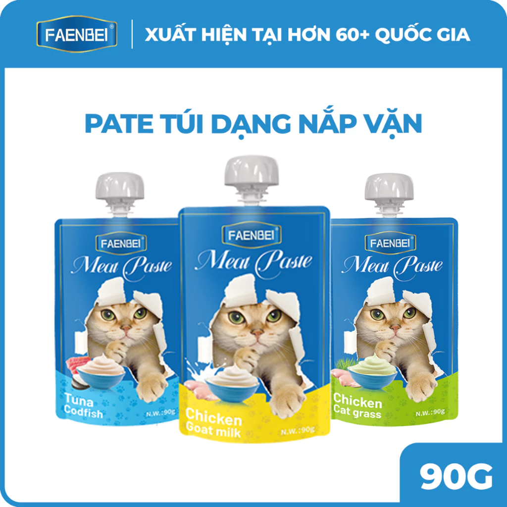 Pate nắp vặn cho mèo FAENBEI 90G