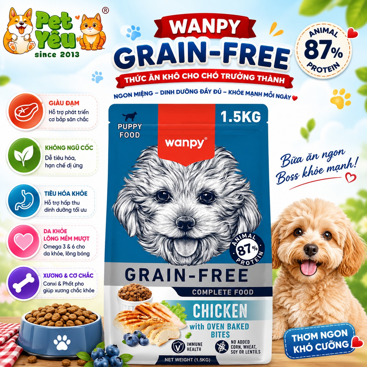 Hạt Wanpy Grain-Free cho chó mọi lứa tuổi