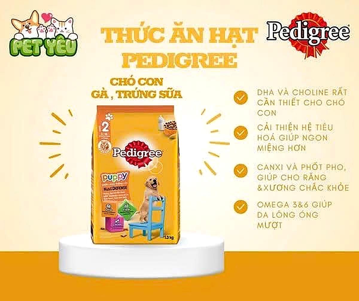 Thức ăn hạt Pedigree dành cho chó con - Túi 400Gr - 2,7Kg - 8Kg