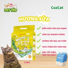 Cát vệ sinh mèo đậu nành CUZCAT - hương SỮA 2.4KG