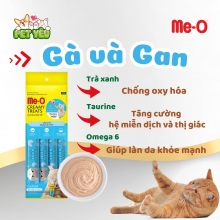 Súp thưởng cho mèo Me-o Creamy Treats 60gr (15g x 4 ) - VỊ GÀ & GAN