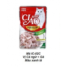 Pate mèo Ciao cá ngừ topping gà gói 60gr