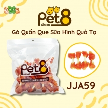 Snack Pet8 - JJA59 - Gà quấn que sữa hình quả tạ gói 400gr