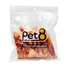 Snack Pet 8 - Gà cuộn cá sợi nhỏ , miếng lớn - JJA61 - gói 350gr