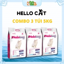 [ COMBO 3 TÚI 5KG ] Thức ăn hạt NabiRang dành cho mèo