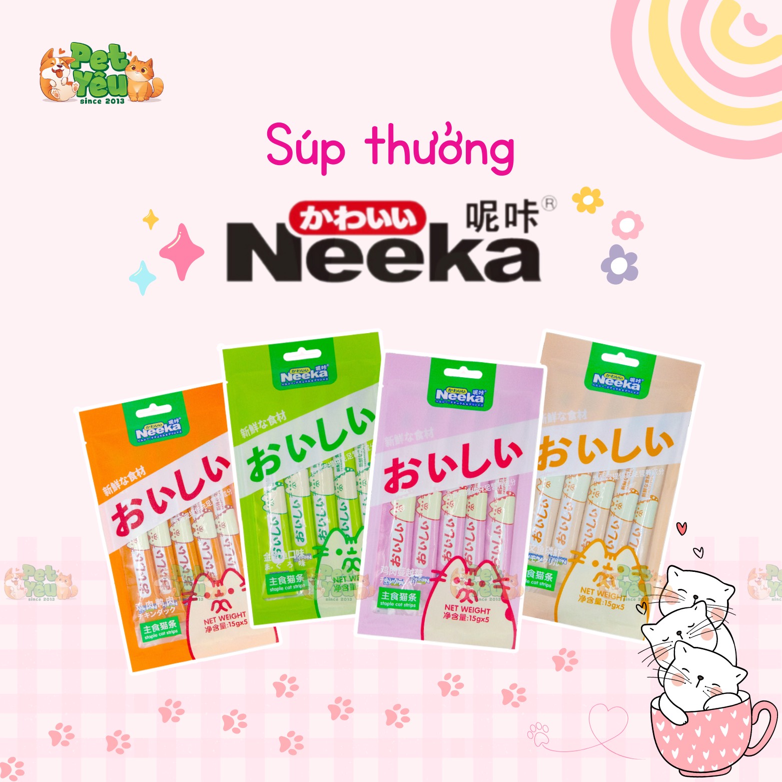 Súp thưởng Neeka dành cho mèo - 15g (5 Que)