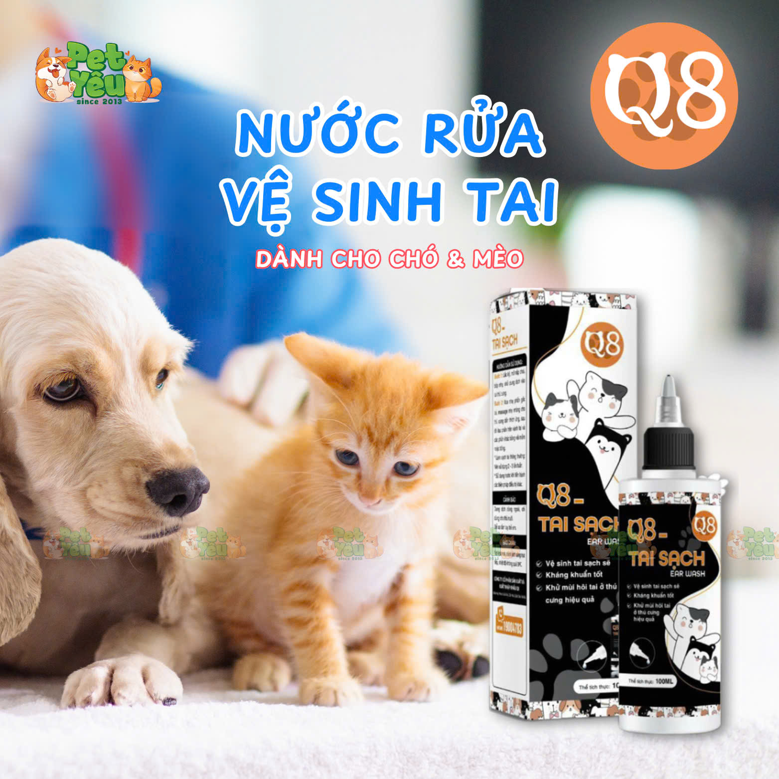 Nước rửa vệ sinh tai Q8 chai 100ML