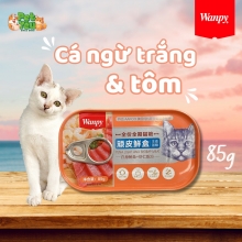 Pate Wanpy dành cho mèo - Vị Cá ngừ trắng & Tôm 85G