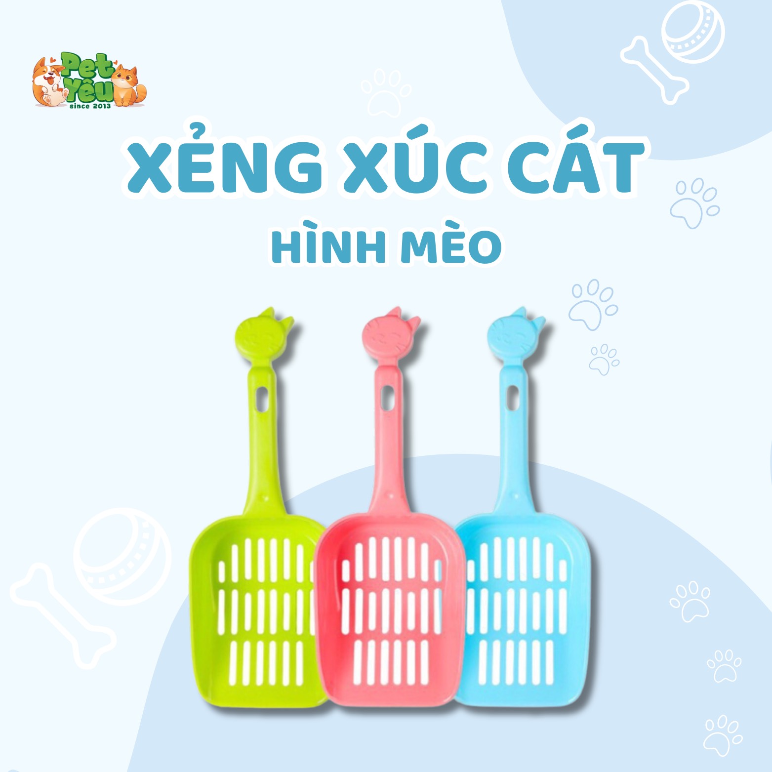 Xẻng xúc cát bằng nhựa hình con mèo